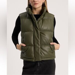 Olive Green Puffer Vest